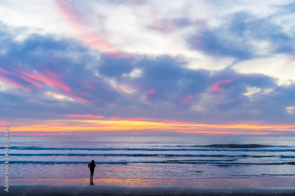 sunset on the beach