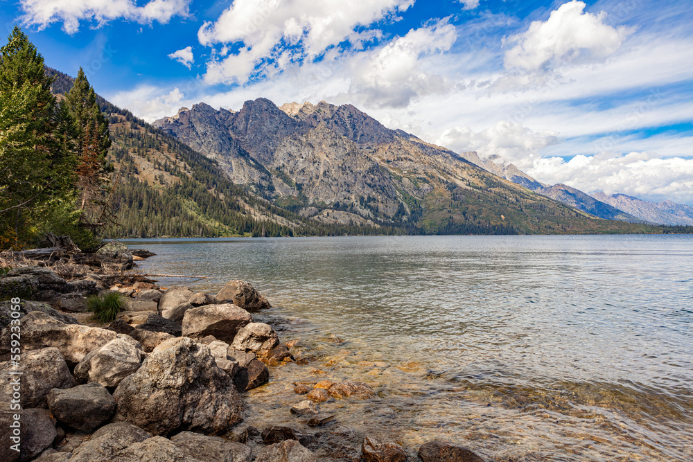 Jenny Lake and mountains in Grand Teton National Park