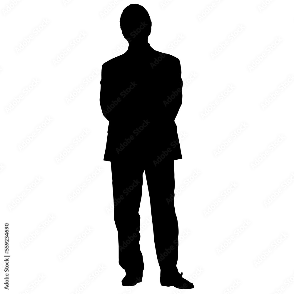 Vector silhouettes of people. Peoples shape. Black color on isolated white background. Graphic illustration. EPS10.