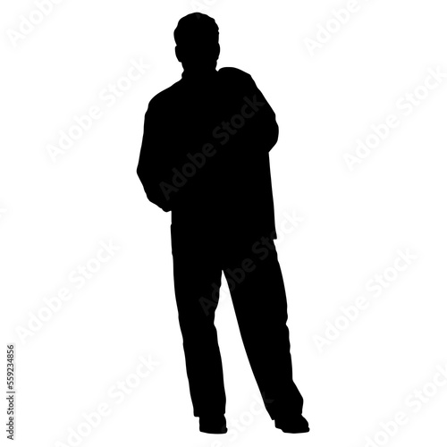 Vector silhouettes of people. Peoples shape. Black color on isolated white background. Graphic illustration. EPS10. © Jozsef