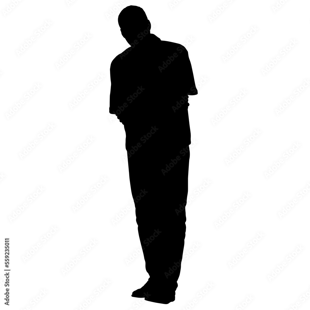 Vector silhouettes of people. Peoples shape. Black color on isolated white background. Graphic illustration. EPS10.