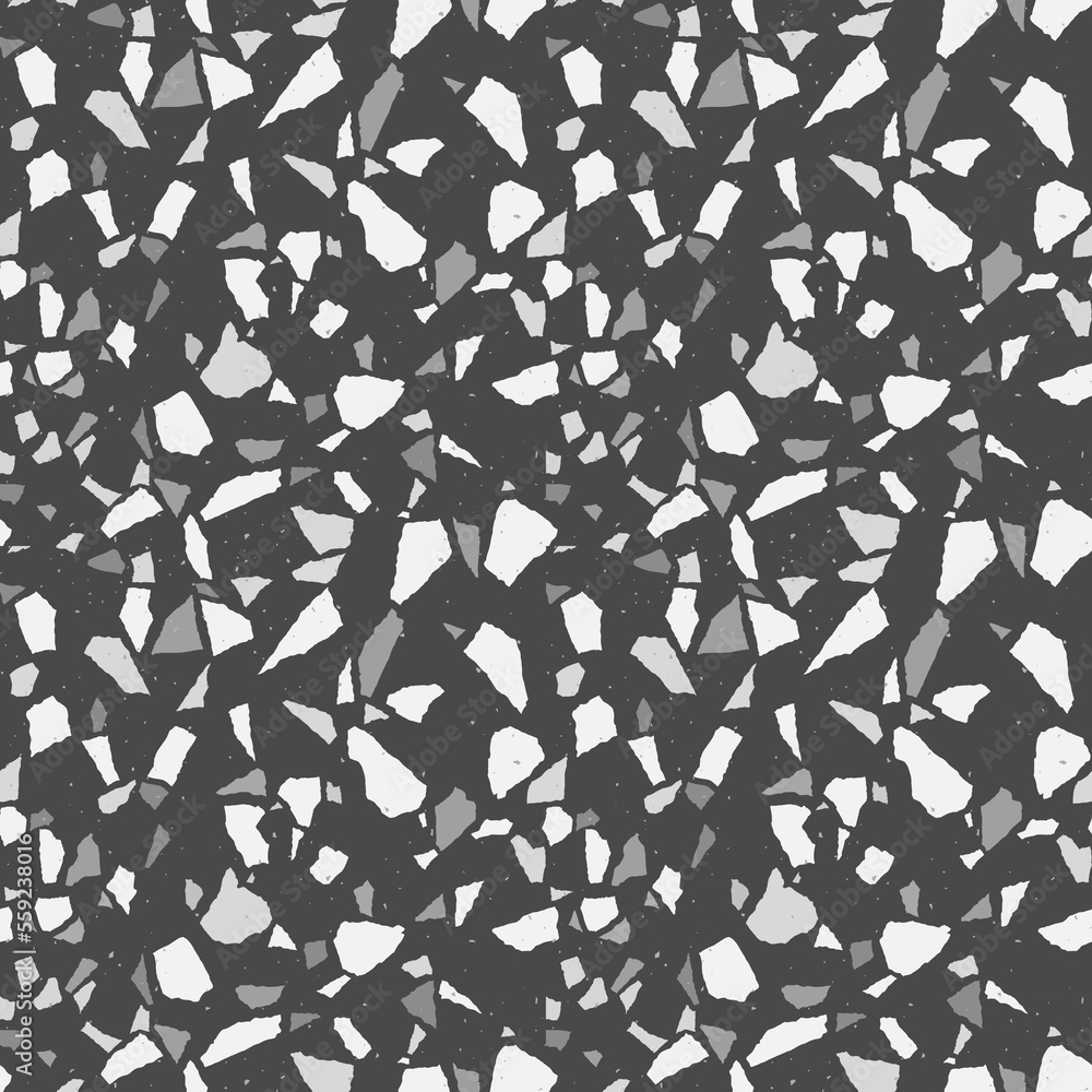 Terrazzo seamless pattern. Modern monochrome tile texture. Vector abstract background. Terrazzo seamless pattern. Modern monochrome tile texture. Vector abstract background.