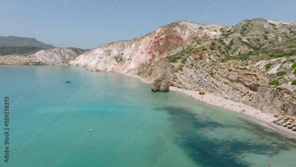 Firiplaka Beach on Milos coastline, Greece. Firiplaka Beach on Milos coastline, Greece.