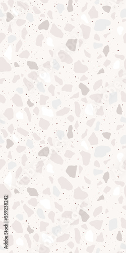 Terrazzo seamless pattern. Modern monochrome tile texture. Vector abstract background.