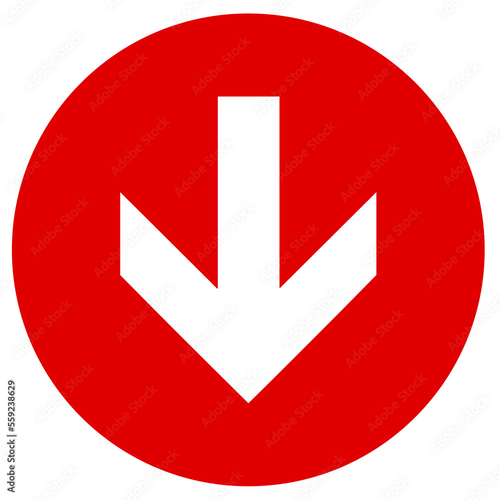 Red Circular Directional Arrow on Transparent Background Red Circular Directional Arrow on Transparent Background
