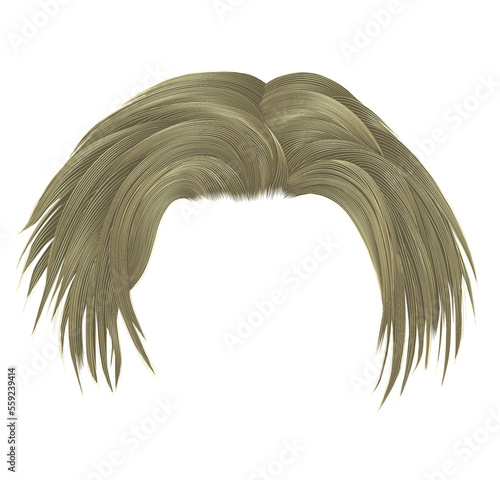  disheveled hairs  blond colors with
 parting . beauty fashion