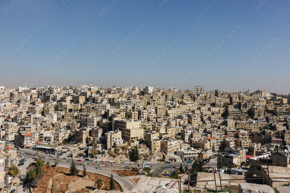 Amman cityscape, seen from the citadel in Amman. 