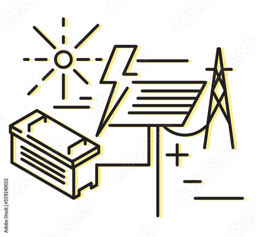 Grid Tied Solar Energy - Icon