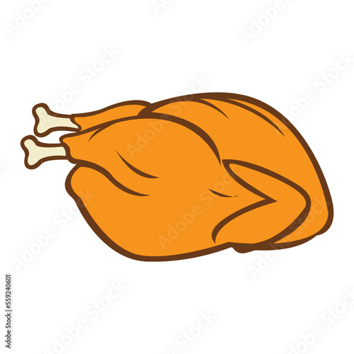 roast chicken icon logo vector design template
