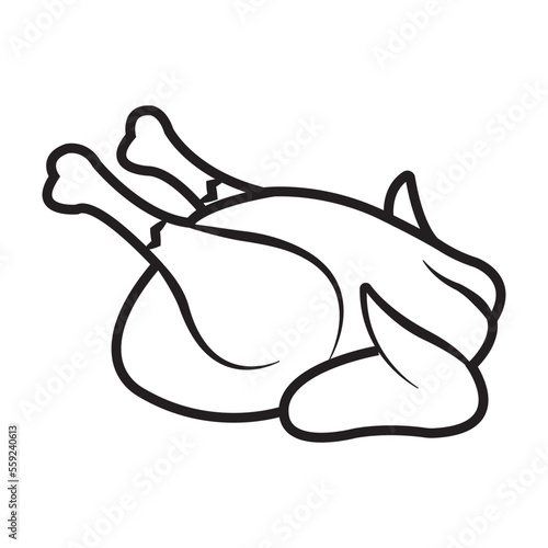 roast chicken icon logo vector design template