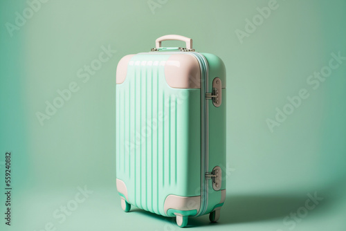 Reisekoffer in pastellfarben isoliert auf einfarbigen Hintergrund