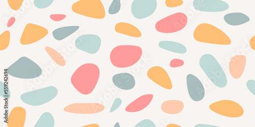 Colorful and casual stones pattern. Texture multicolored for print and stylish illustration. Seamless vector stones pattern.