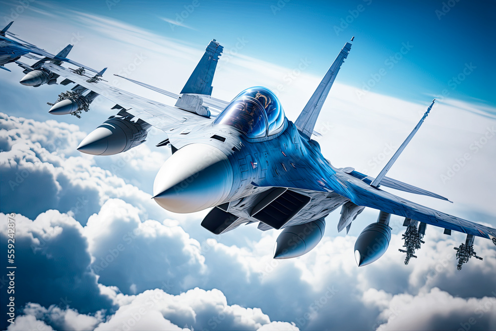 Military fighter jet. Generative AI Stock Illustration | Adobe Stock