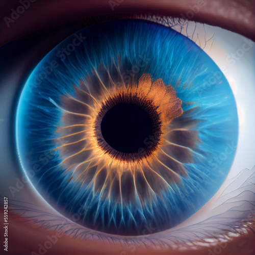 Macro detail of an eye  generative ai