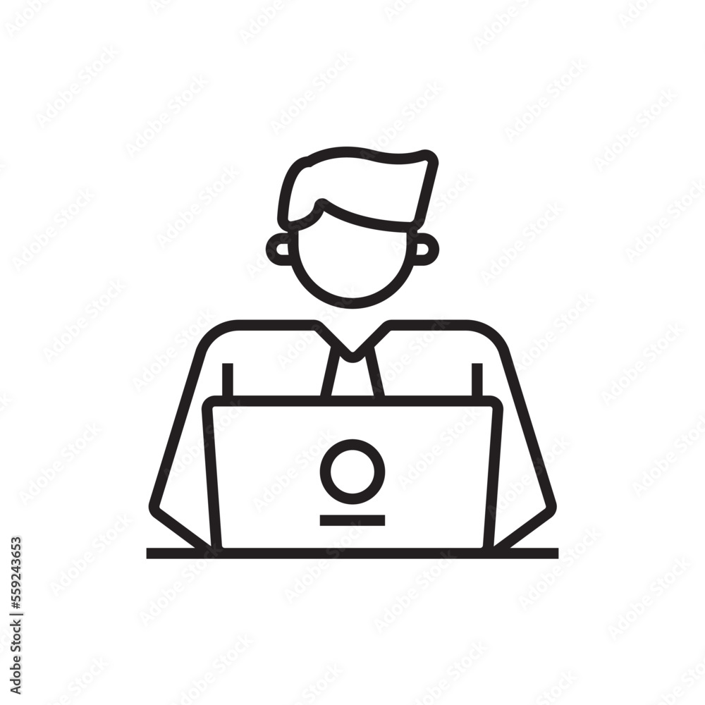 Employee Business people icons with black outline style