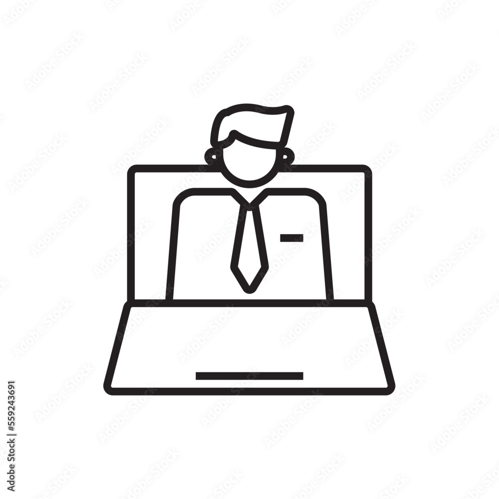 Personal Websites Business people icons with black outline style
