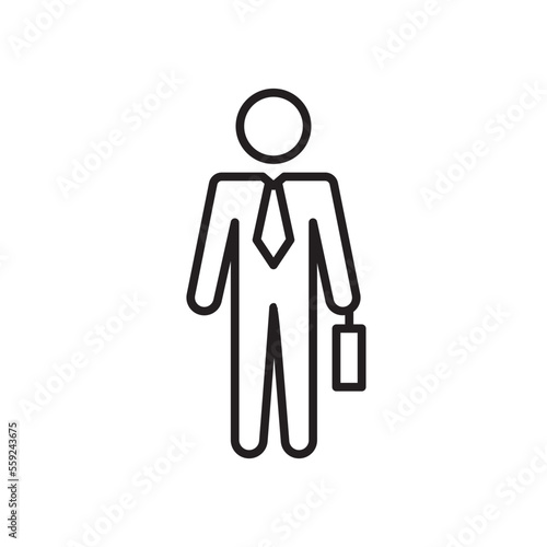 Bussines Representative Business people icons with black outline style