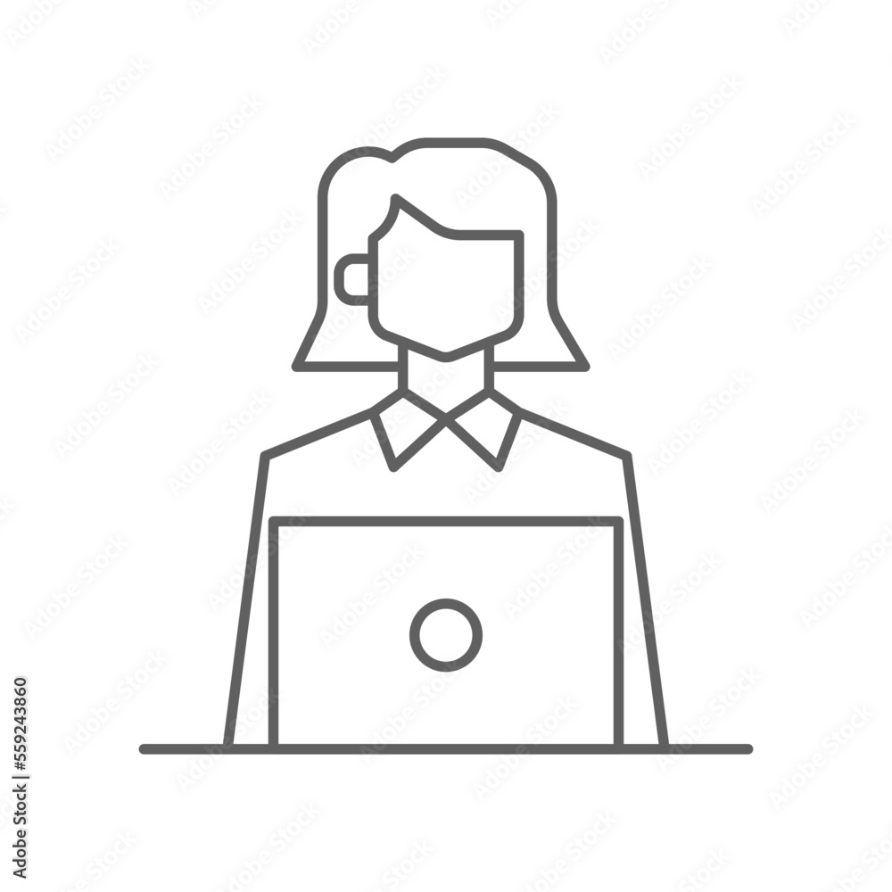 SECRETARY Business people icons with black outline style