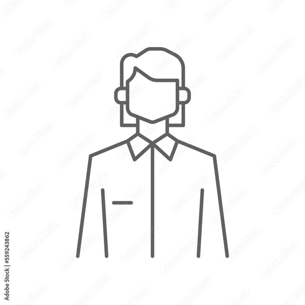WOMAN Business people icons with black outline style WOMAN Business people icons with black outline style
