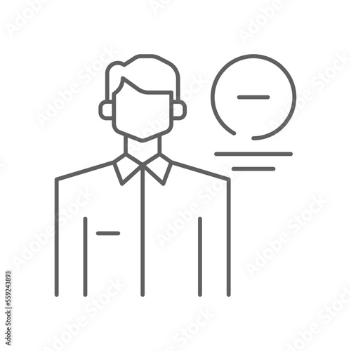 TEAM REDUCTION Business people icons with black outline style