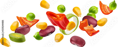 Wallpaper Mural Falling mexican corn salad isolated Torontodigital.ca