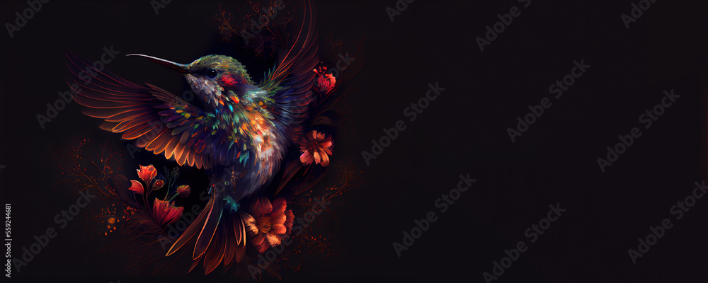 Generative AI: Dreamy image of a fantasy Hummingbird