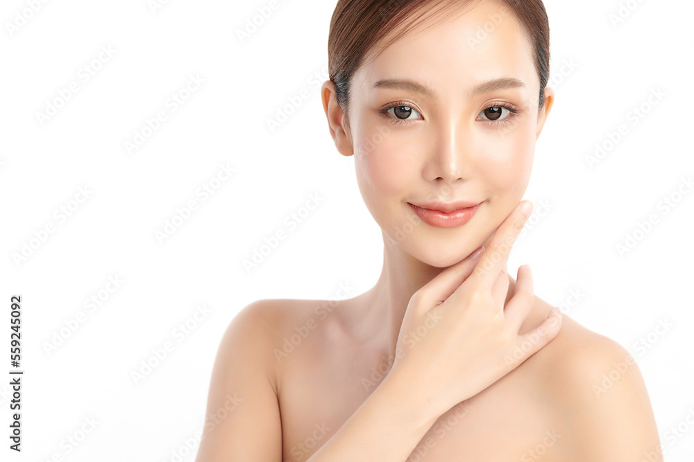Beautiful young asian woman with clean fresh skin on white background, Face care, Facial treatment, Cosmetology, beauty and spa, Asian women portrait. Beautiful young asian woman with clean fresh skin on white background, Face care, Facial treatment, Cosmetology, beauty and spa, Asian women portrait.