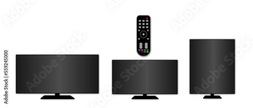 Smart TV with remote control. Vector illustration 