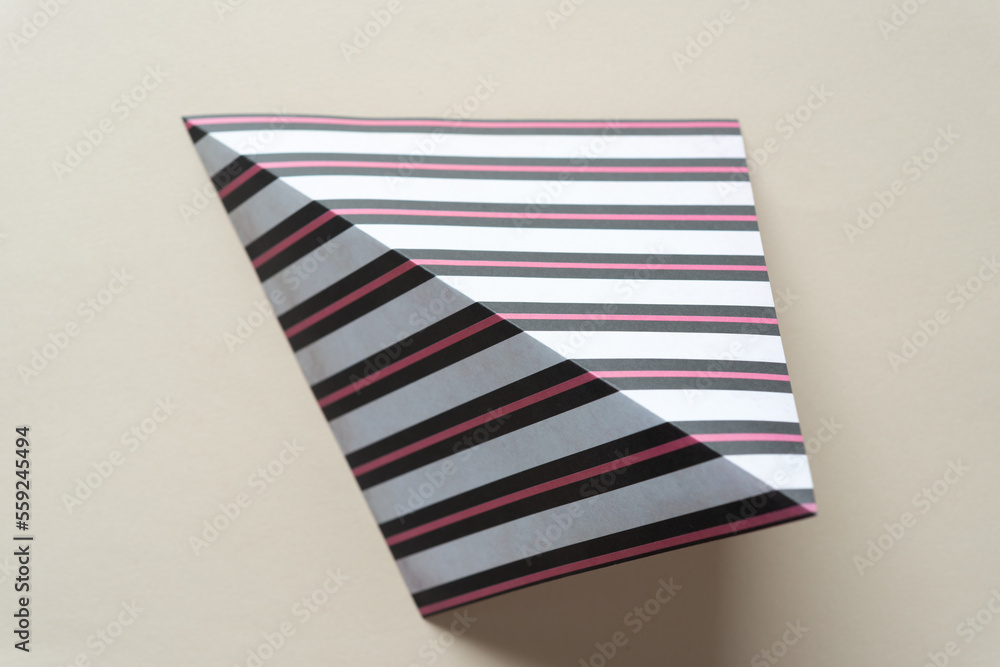 creased 3d object scrapbook paper sheet with pink, black, and white lines creased 3d object scrapbook paper sheet with pink, black, and white lines