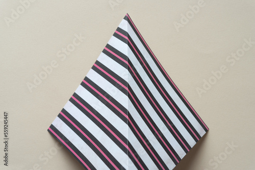 isolated striped scrapbook paper sheet on blank paper