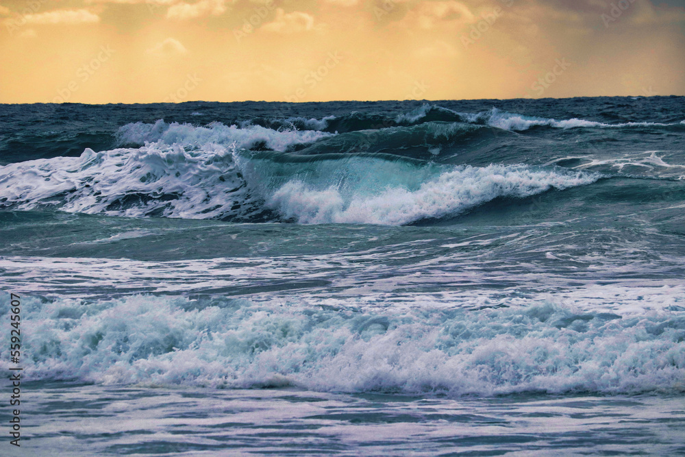 Waves on stormy ocean
