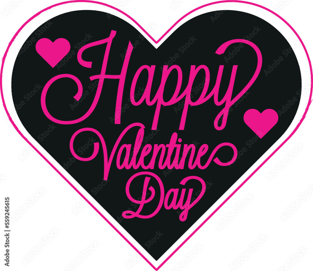 Happy Valentines Day Typography T Shirt