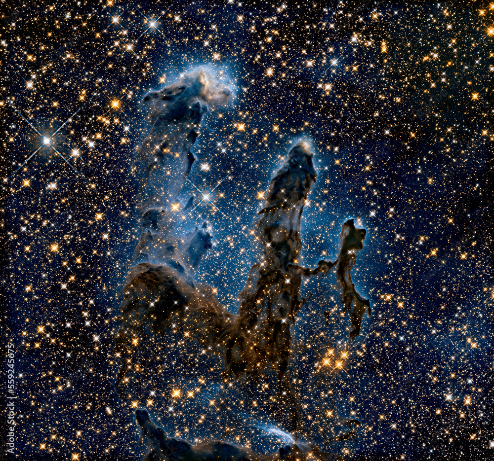 Kosmos, Filary Stworzenia, Messier 16, Mgławica Orzeł, NASA - obrazy, fototapety, plakaty 