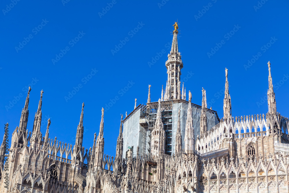 Duomo di Milano the top art . Milan Catholic church one of the largest cathedrals in the world Duomo di Milano the top art . Milan Catholic church one of the largest cathedrals in the world