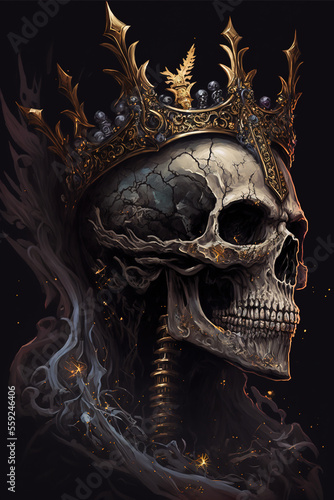 king of shadows  skeleton  skull  horror  evil  demon  zombie  ghost  art illustration