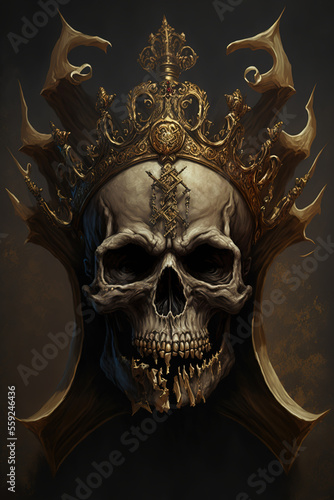 king of shadows, skeleton, skull, horror, evil, demon, zombie, ghost, art illustration