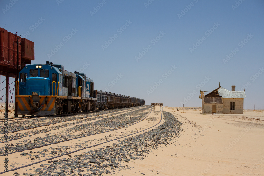 Train in the Namib desert