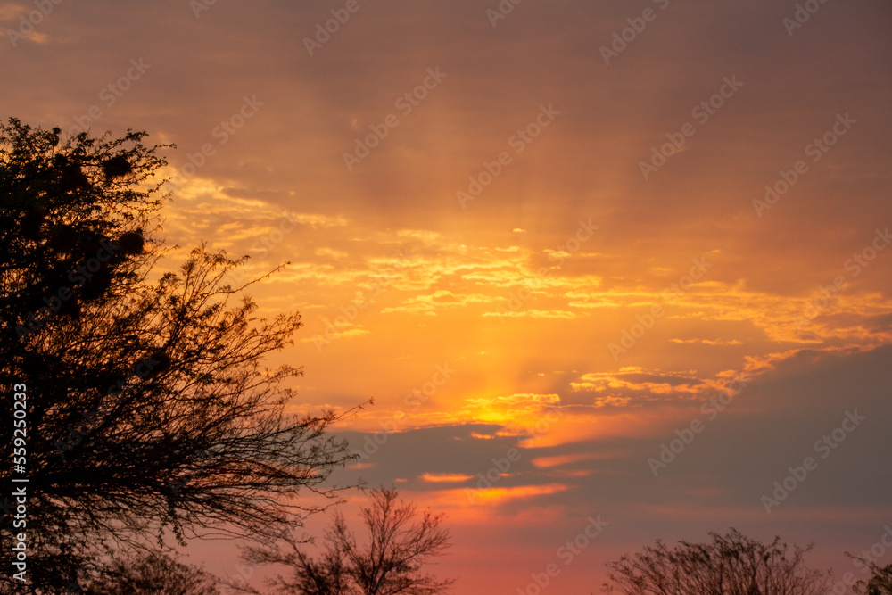 Sunrise rays in Namibia Sunrise rays in Namibia