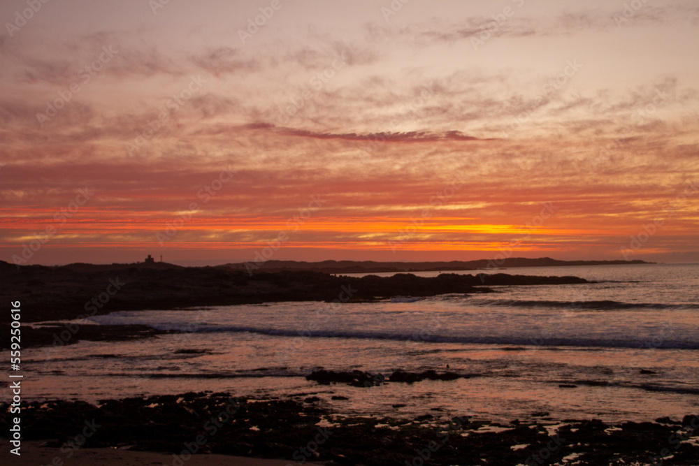 Fototapeta premium Golden sunset over Luderitz Bay