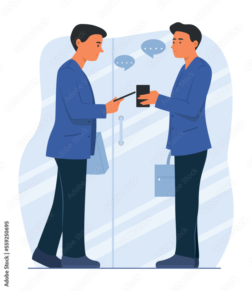 Two Businessmen Discussing for Business Connection Concept Illustration Two Businessmen Discussing for Business Connection Concept Illustration