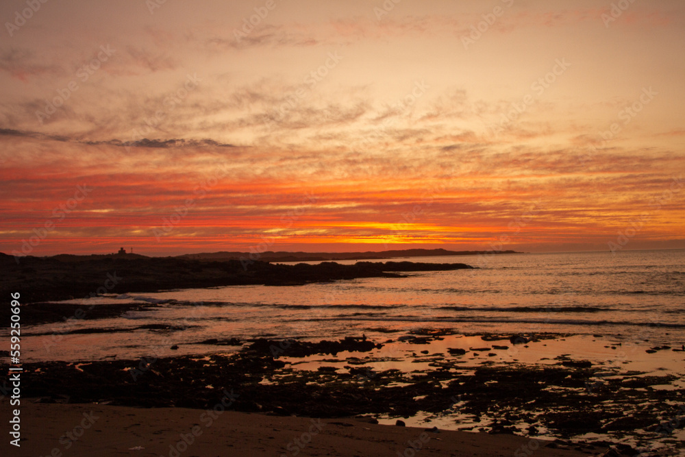 Golden sunset over Luderitz Bay Golden sunset over Luderitz Bay