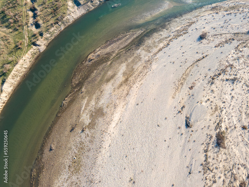 Aerial view of Struma river, Bulgaria photo