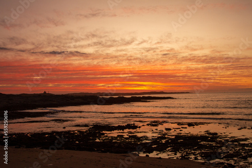 Golden sunset over Luderitz Bay