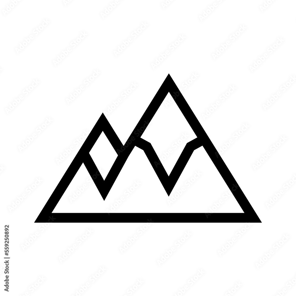 Mountain, rock and vertex icon. Sign isolated on white background. Vector EPS 10 Mountain, rock and vertex icon. Sign isolated on white background. Vector EPS 10