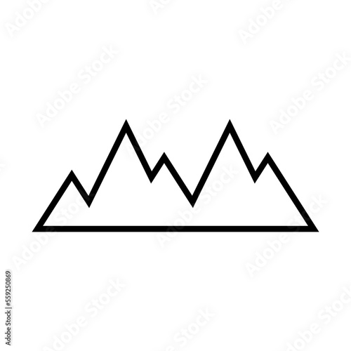 Mountain  rock and vertex icon. Sign isolated on white background. Vector EPS 10