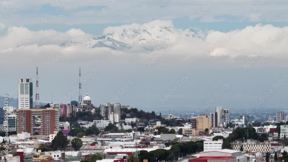Beautiful aerial view of the city of Puebla in Mexico. Telephoto zoom lens. Beautiful aerial view of the city of Puebla in Mexico. Telephoto zoom lens.