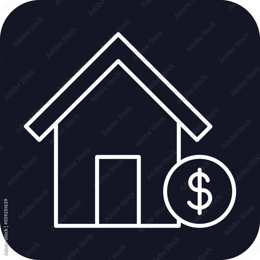 Home loan Icons with black filled outline style Home loan Icons with black filled outline style