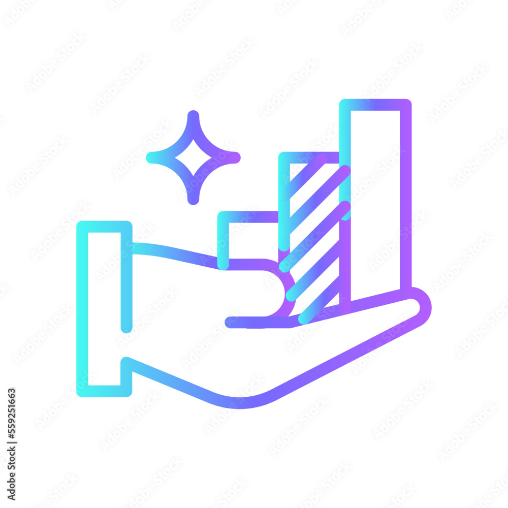 Investment Icons with purple blue outline style Investment Icons with purple blue outline style