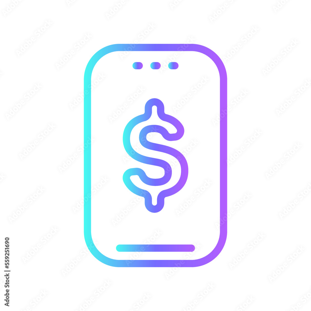 Internet banking Icons with purple blue outline style Internet banking Icons with purple blue outline style