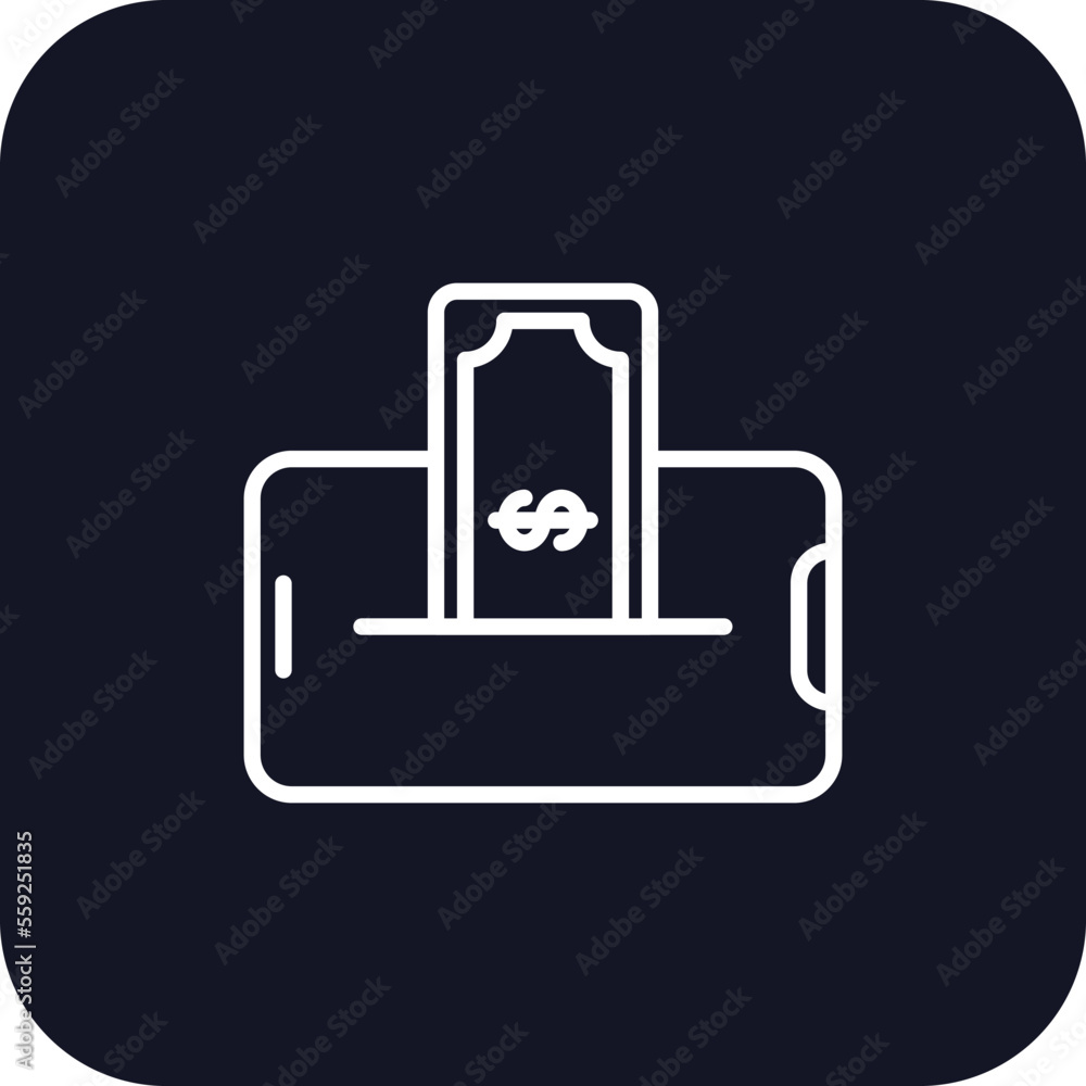 E-money Icons with black filled outline style E-money Icons with black filled outline style